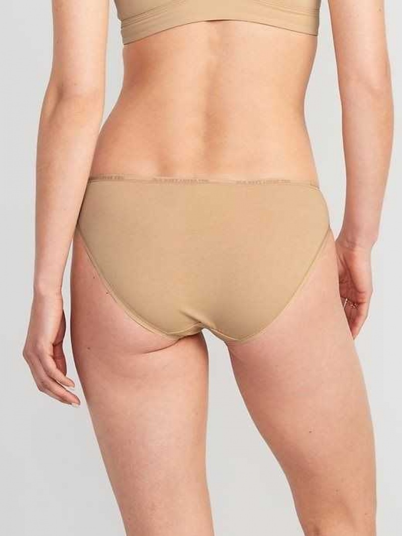 Old Navy High-Waisted Logo Graphic Bikini Underwear Brown | GHB183524