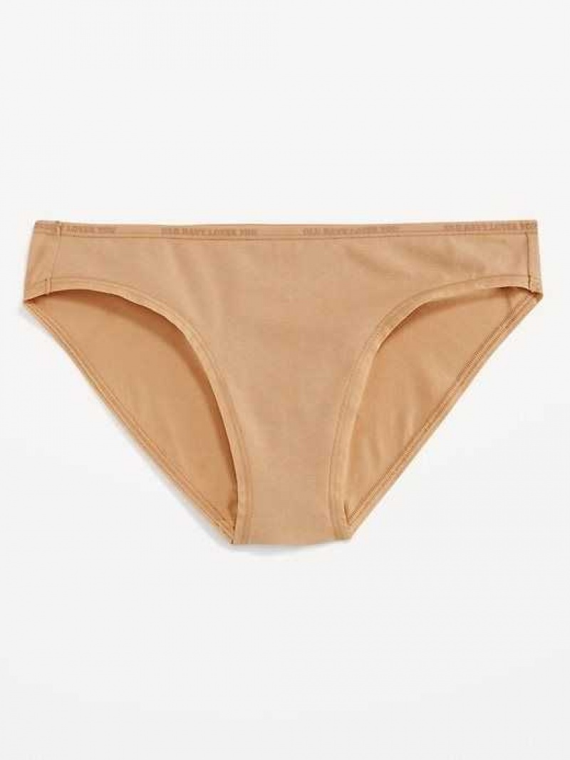 Old Navy High-Waisted Logo Graphic Bikini Underwear Brown | GHB183524