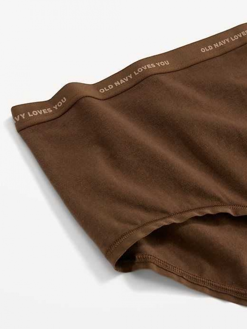 Old Navy High-Waisted Logo Graphic Bikini Underwear Dark Walnut | VZO084136