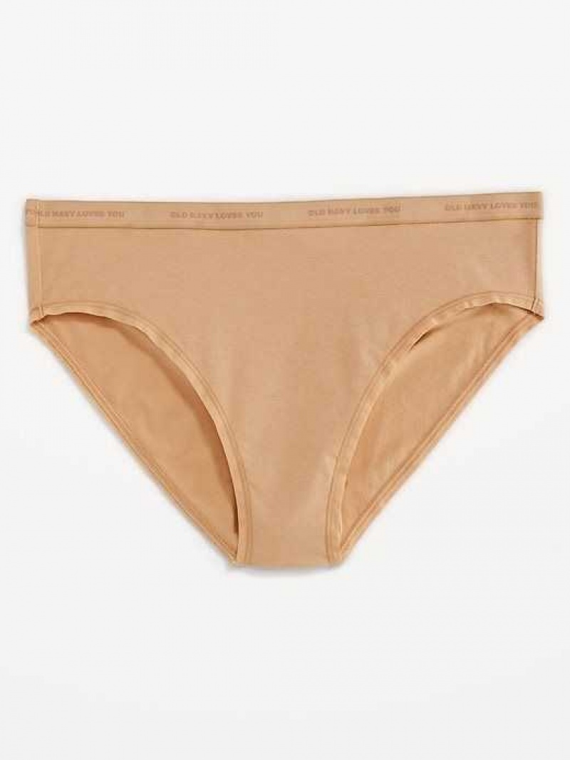 Old Navy High-Waisted Logo Graphic Classic Bikini Underwear Brown | CAZ695471