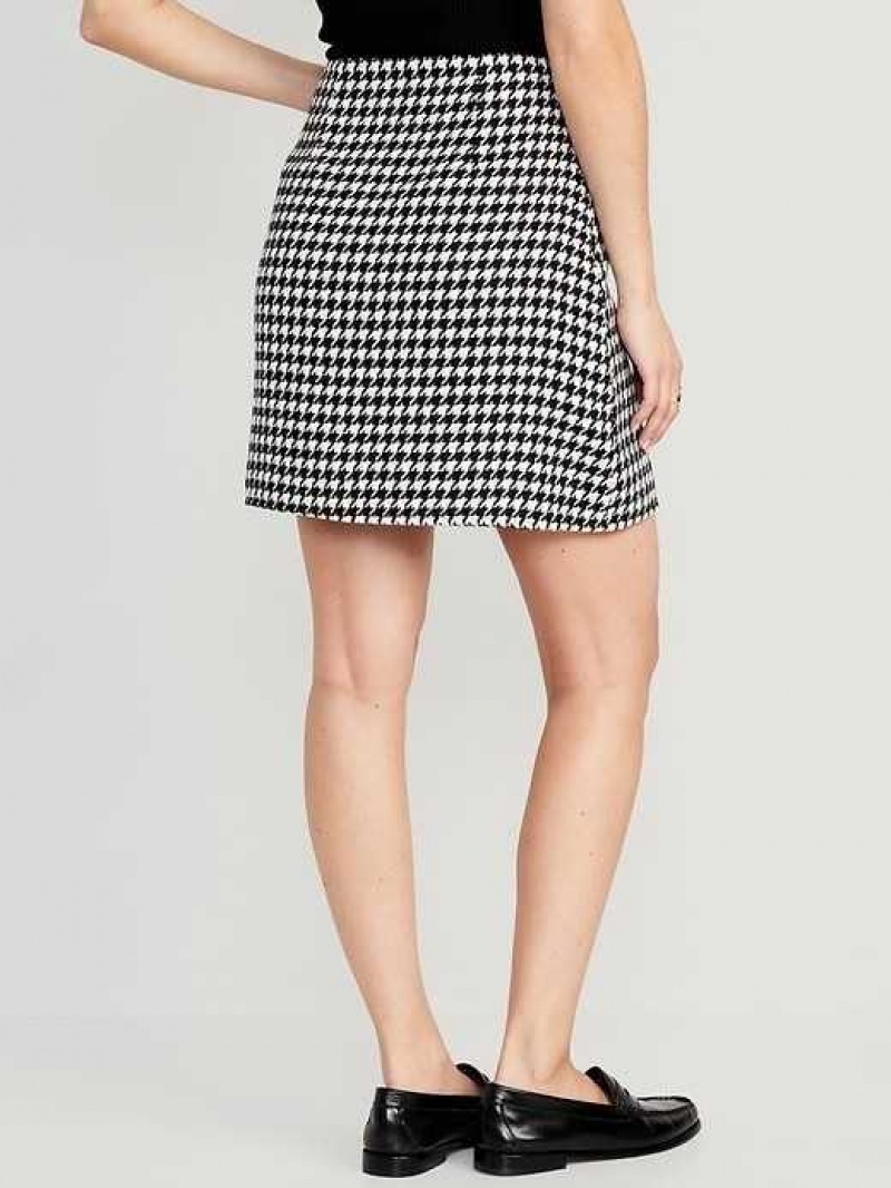 Old Navy High-Waisted Mini Skirt Black / White | WIR867193