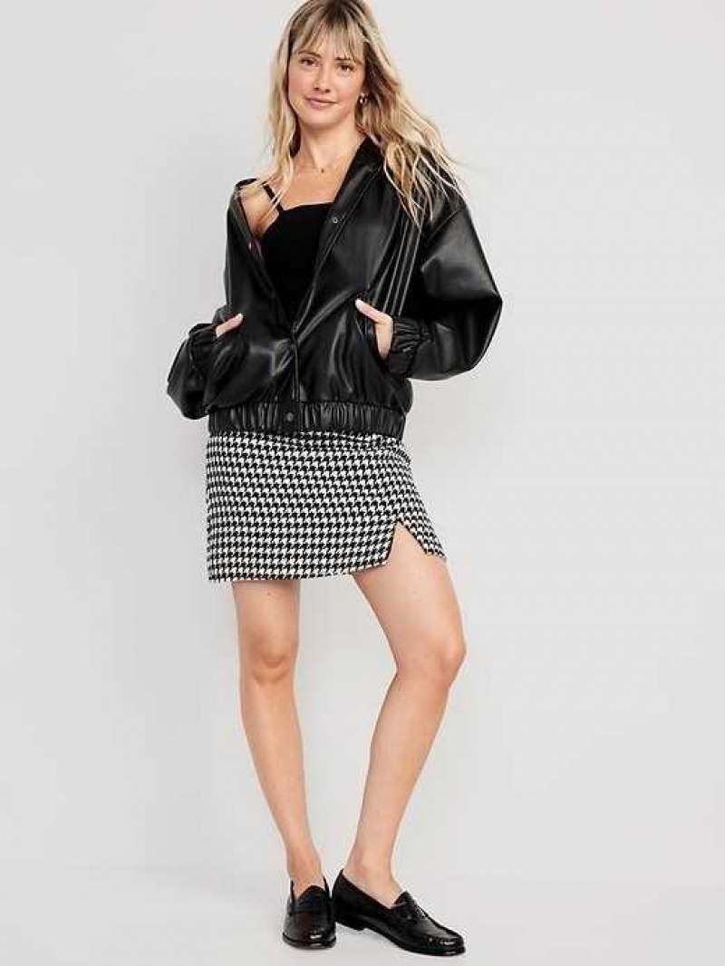 Old Navy High-Waisted Mini Skirt Black / White | WIR867193