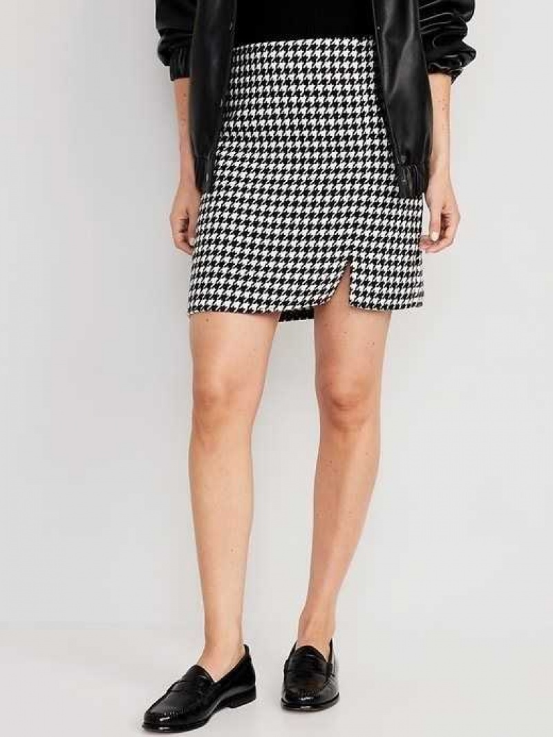 Old Navy High-Waisted Mini Skirt Black / White | WIR867193