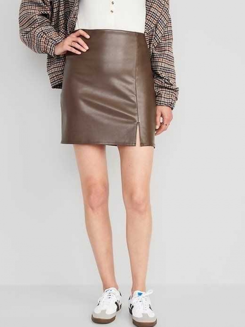 Old Navy High-Waisted Mini Skirt Espresso | XGJ618547