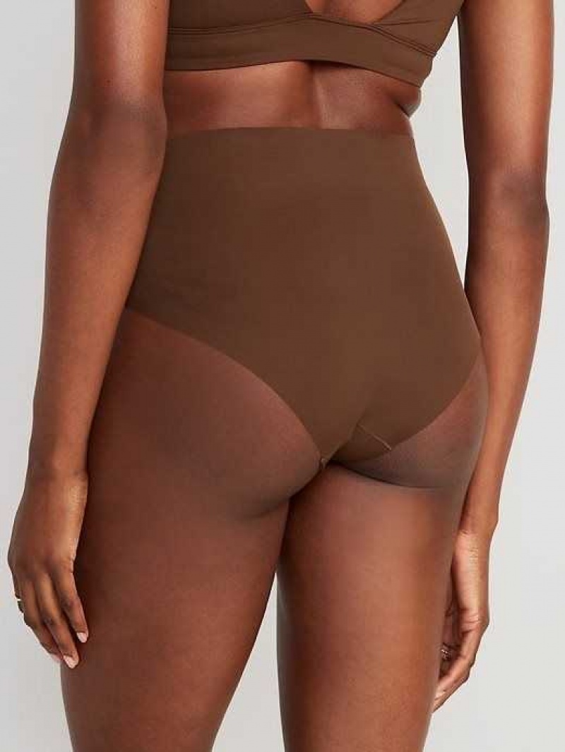 Old Navy High-Waisted No-Show Bikini Underwear Dark Walnut | ULD750462