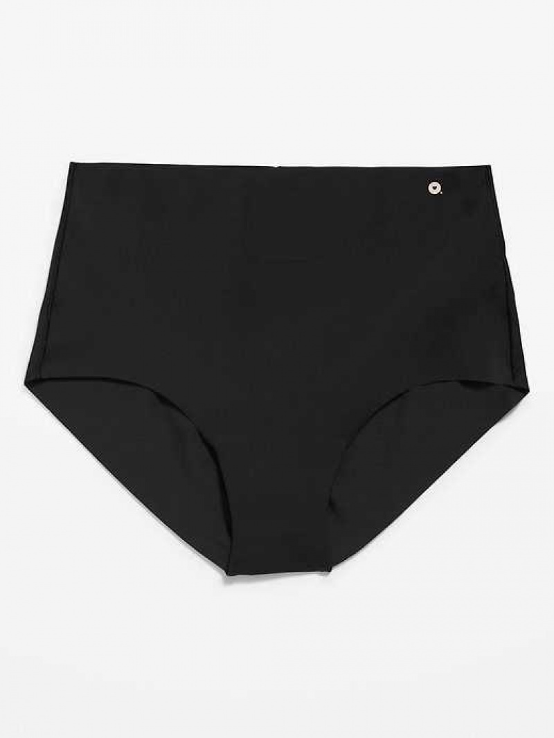 Old Navy High-Waisted No-Show Bikini Underwear Black | UCT547603