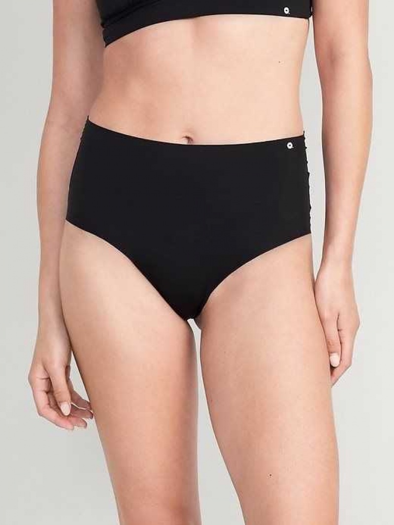 Old Navy High-Waisted No-Show Bikini Underwear Black | UCT547603