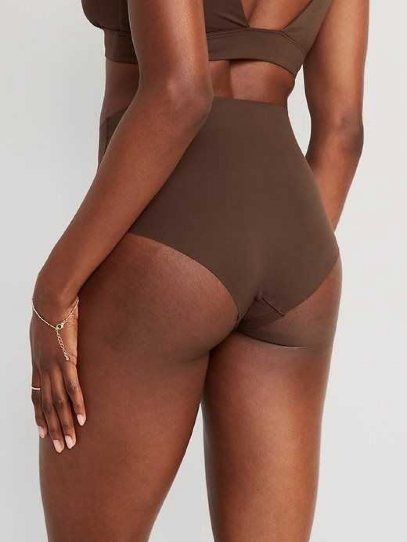 Old Navy High-Waisted No-Show Bikini Underwear French Roast | JNL152094