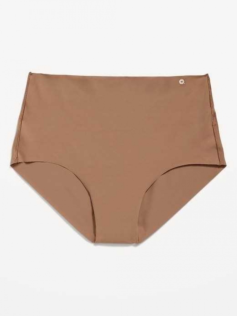 Old Navy High-Waisted No-Show Bikini Underwear Cocoa Fawn | DWJ301965