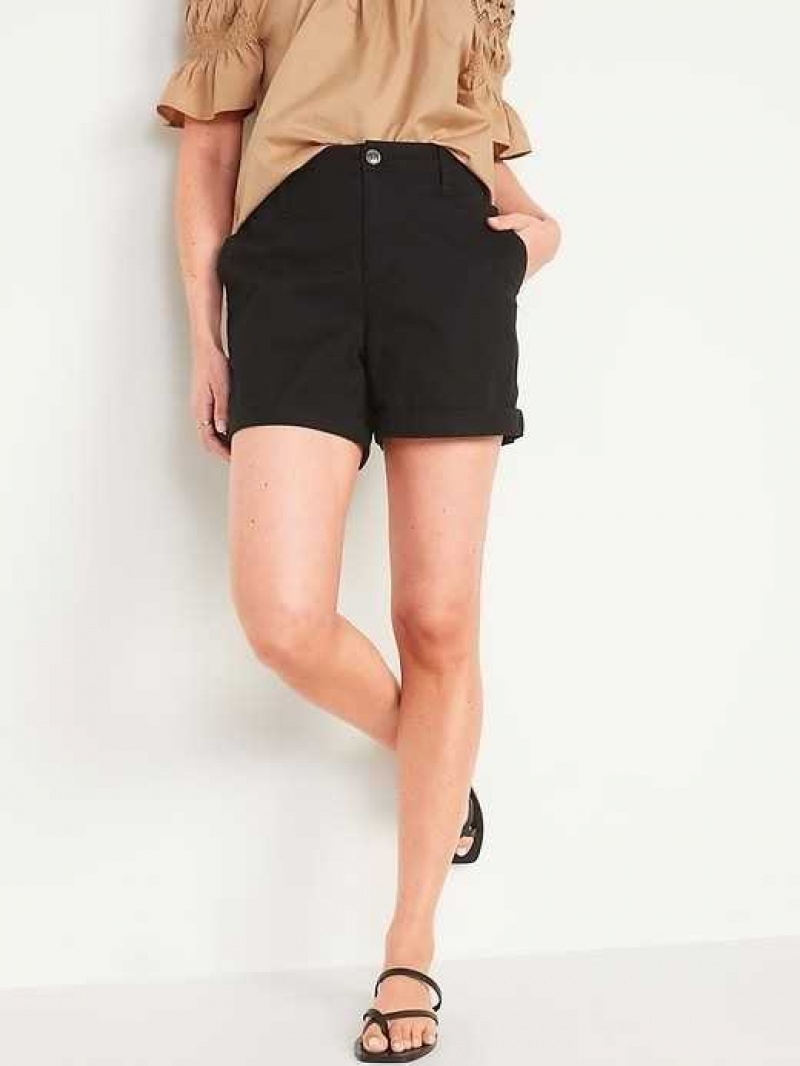 Old Navy High-Waisted OGC Pull-On Chino Shorts Black | ROH082596