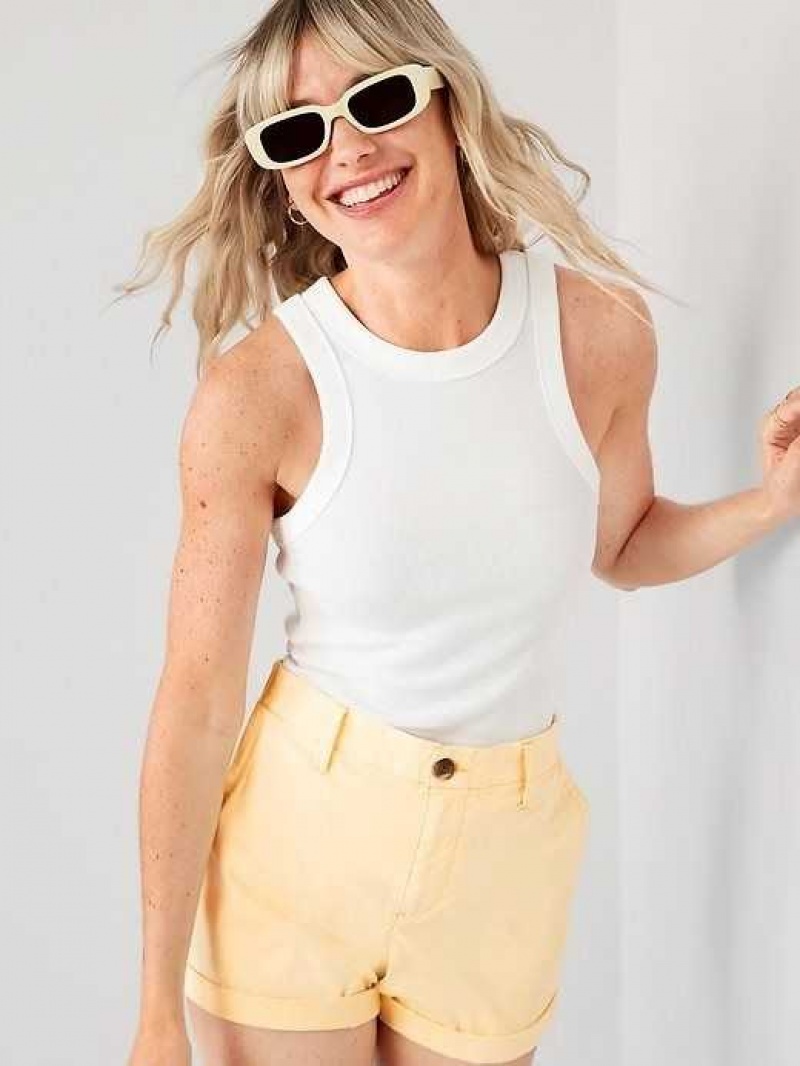 Old Navy High-Waisted OGC Pull-On Chino Shorts -- 3.5-inch inseam Golden Straw | KHR089253