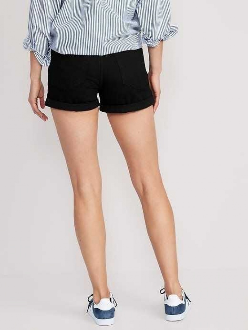 Old Navy High-Waisted OG Cuffed Black Jean Shorts Black | LMP765932