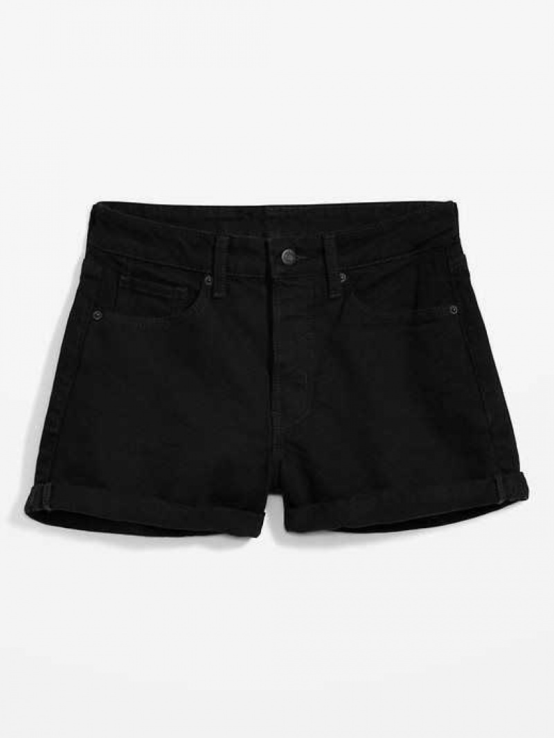 Old Navy High-Waisted OG Cuffed Black Jean Shorts Black | LMP765932