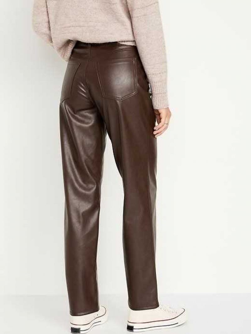 Old Navy High-Waisted OG Loose Faux-Leather Pants Brown | PSI194852