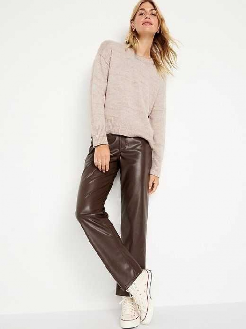 Old Navy High-Waisted OG Loose Faux-Leather Pants Brown | PSI194852