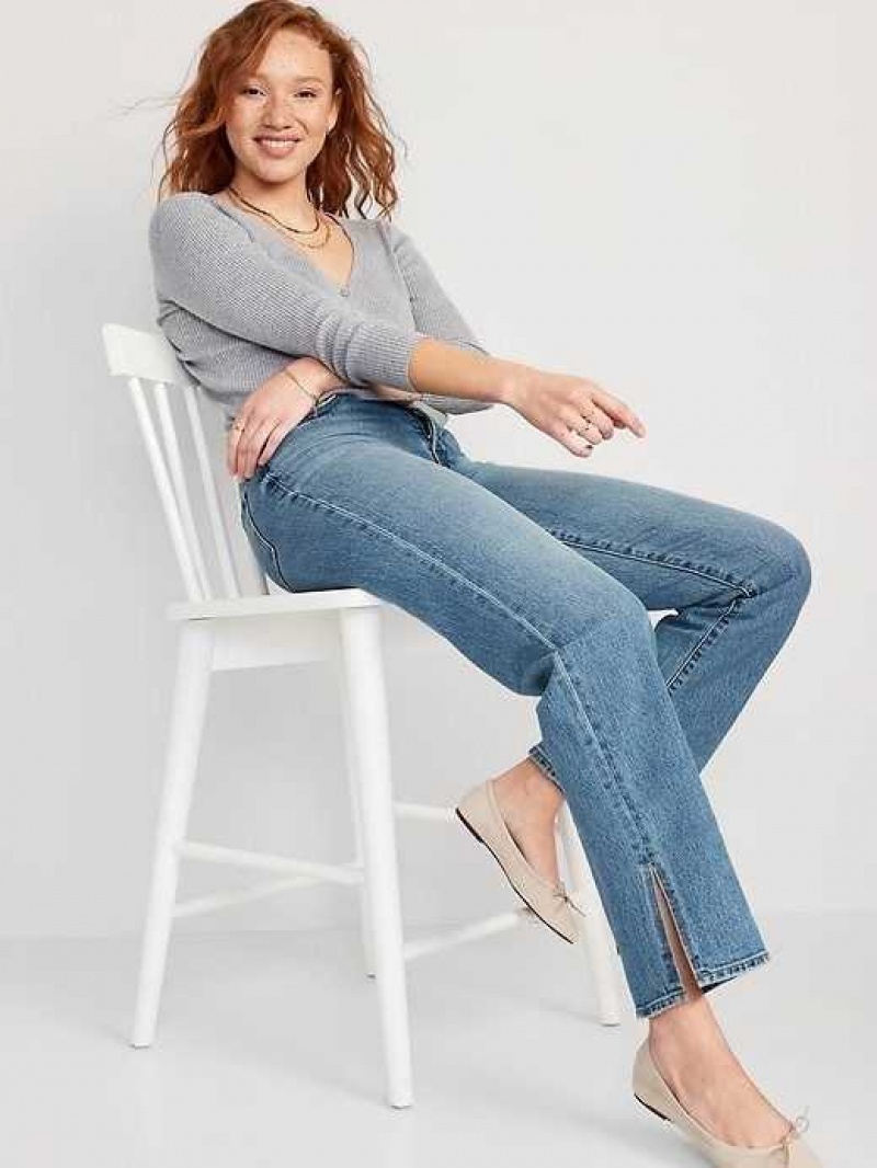 Old Navy High-Waisted OG Loose Side-Slit Jeans Wash | GXB710542