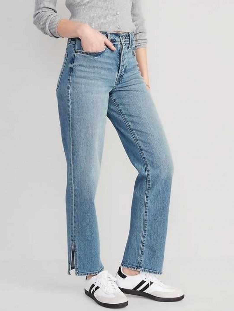 Old Navy High-Waisted OG Loose Side-Slit Jeans Wash | GXB710542