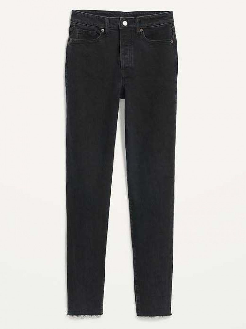 Old Navy High-Waisted OG Straight Black Cutoff Jeans Black | UBD845297