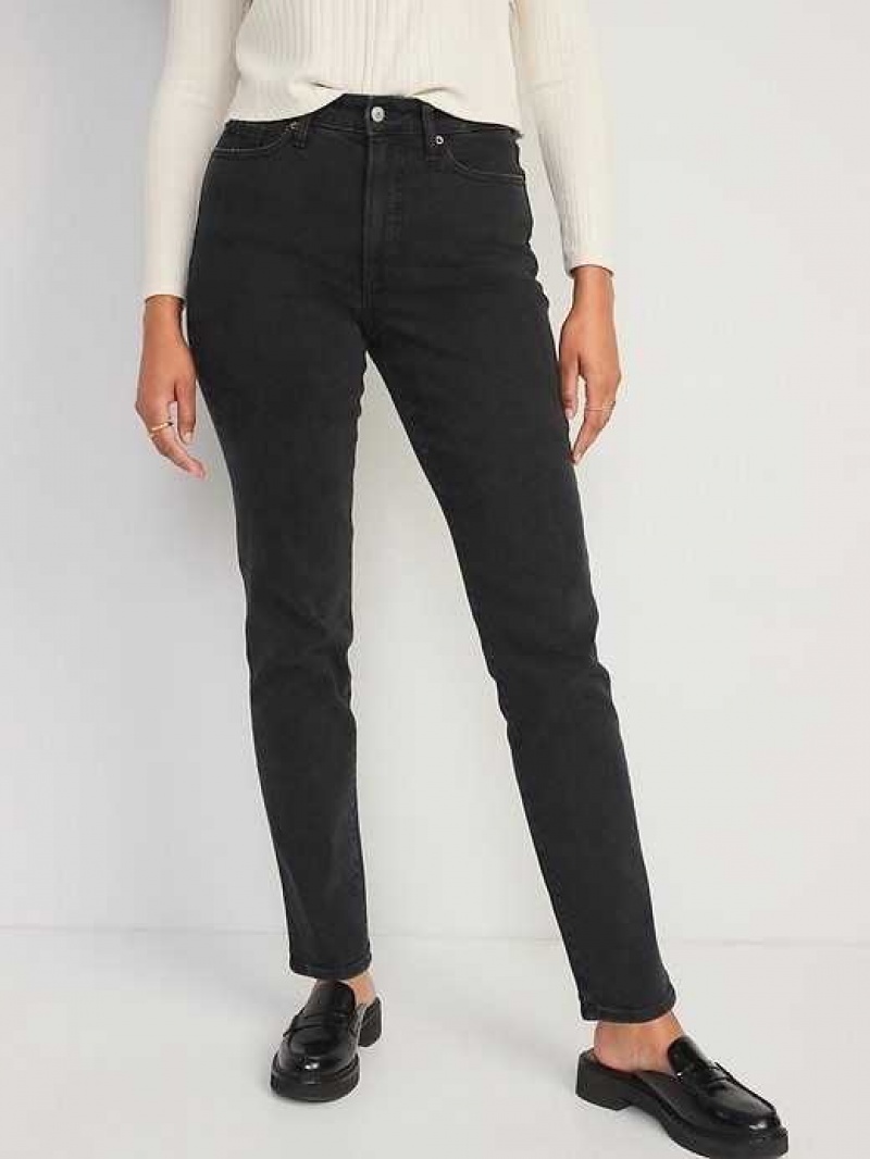 Old Navy High-Waisted OG Straight Black Jeans Moon Shade | KCG429173