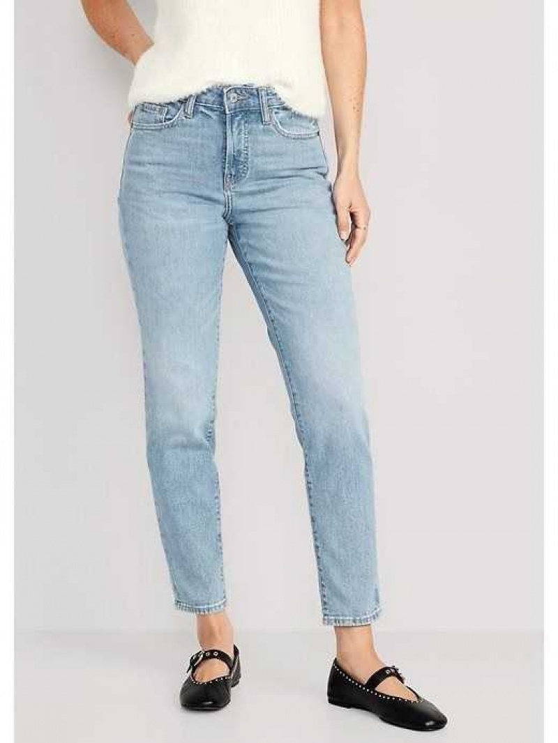 Old Navy High-Waisted OG Straight Cotton-Hemp Blend Ankle Jeans Light Wash | SFU376289