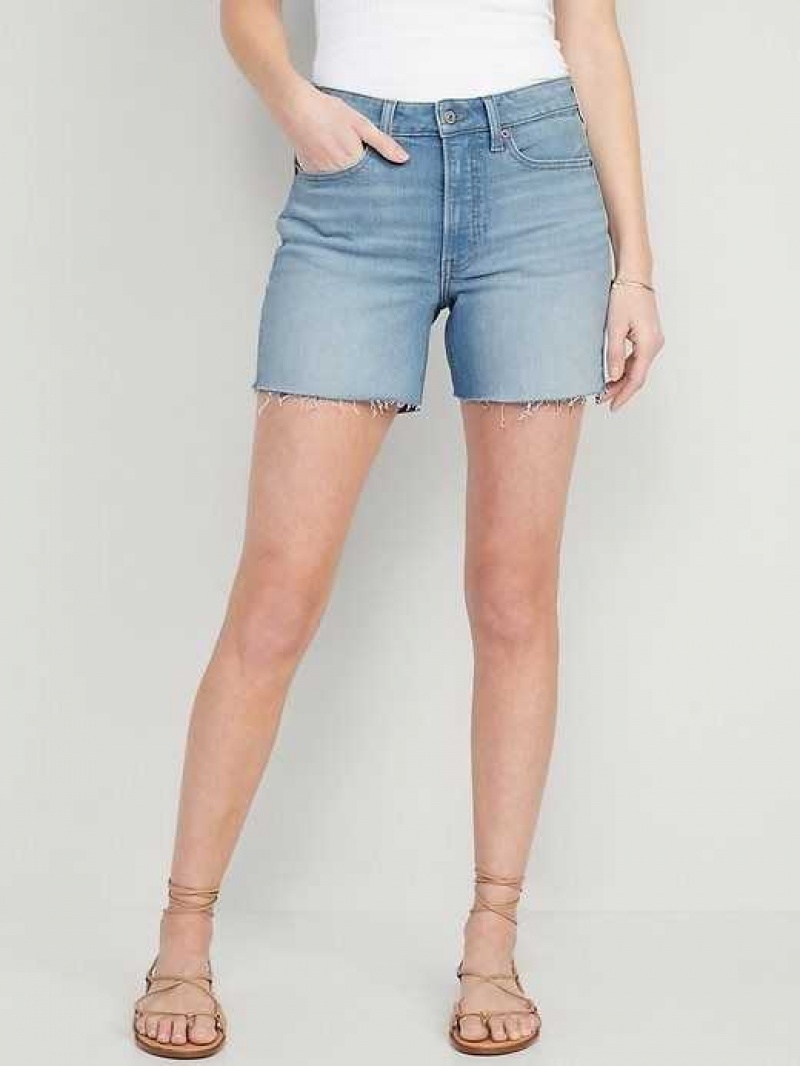 Old Navy High-Waisted OG Straight Cut-Off Jean Shorts Light Wash | WGM520643