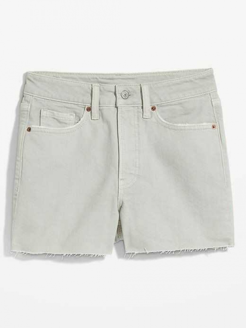 Old Navy High-Waisted OG Straight Pop-Color Jean Cut-Off Shorts Grey | UZE496710