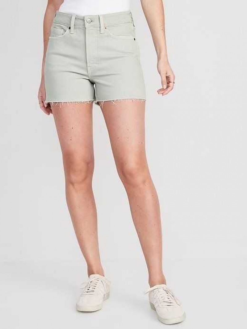 Old Navy High-Waisted OG Straight Pop-Color Jean Cut-Off Shorts Grey | UZE496710