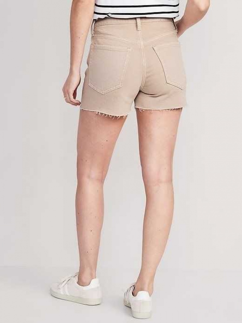 Old Navy High-Waisted OG Straight Pop-Color Jean Cut-Off Shorts Light Brown | JCR534962