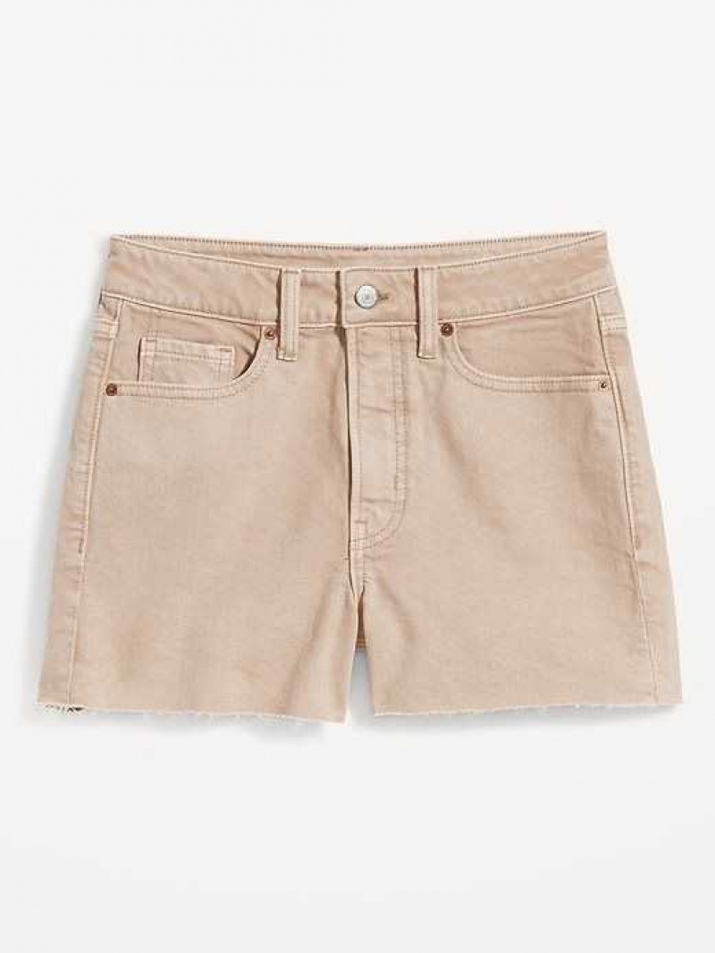 Old Navy High-Waisted OG Straight Pop-Color Jean Cut-Off Shorts Light Brown | JCR534962