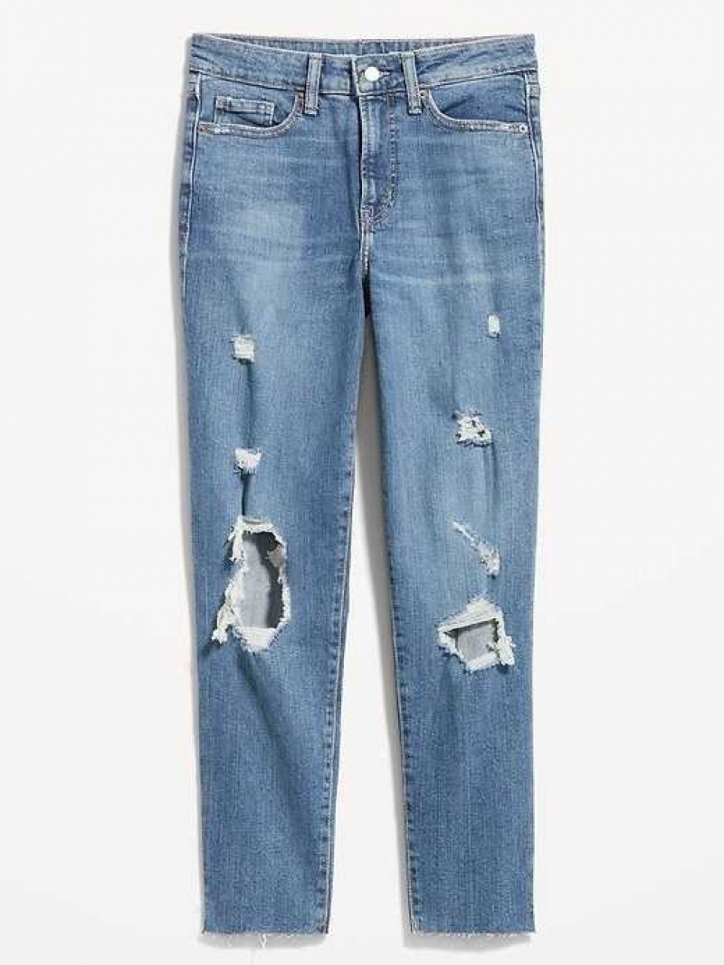 Old Navy High-Waisted OG Straight Ripped Ankle Jeans Saylor | TOW650214