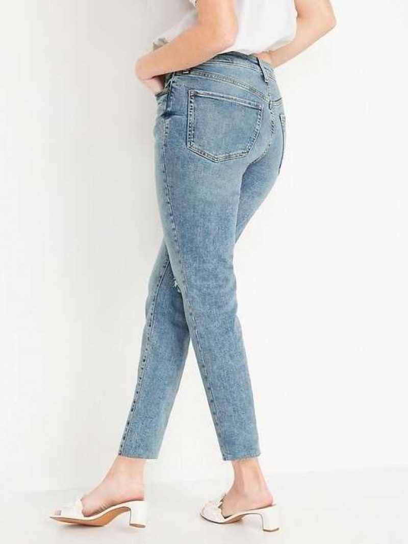 Old Navy High-Waisted OG Straight Ripped Cut-Off Ankle Jeans Cora | SPF570461