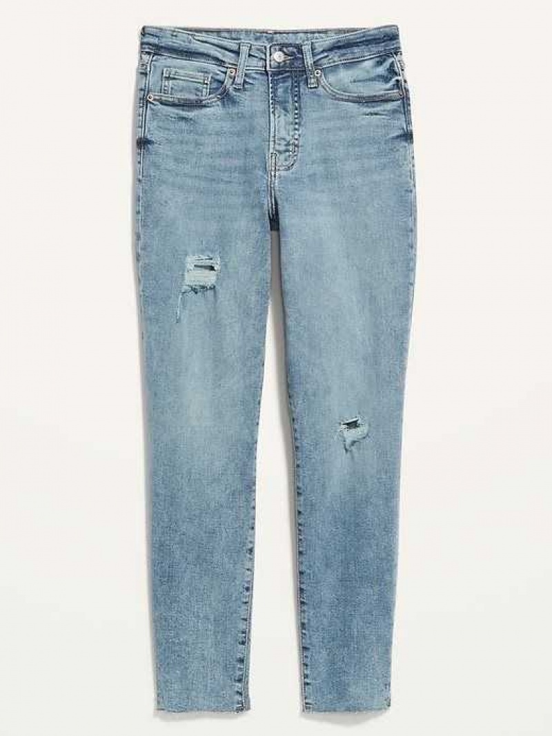 Old Navy High-Waisted OG Straight Ripped Cut-Off Ankle Jeans Cora | SPF570461