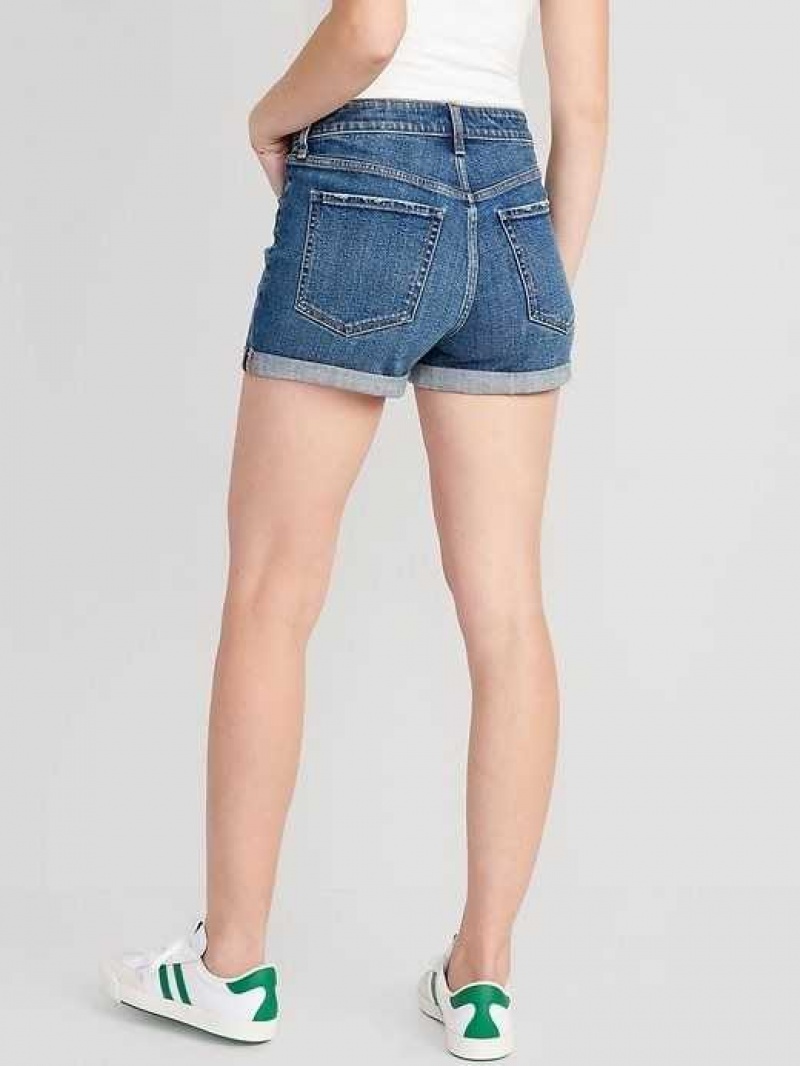 Old Navy High-Waisted O.G. Straight Ripped Jean Shorts Wash | GPO706841