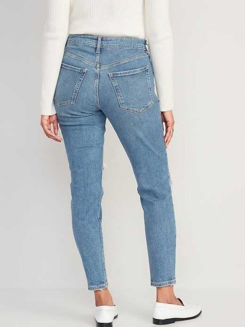 Old Navy High-Waisted OG Straight Ripped Jeans What A Dahlia | FMP304869