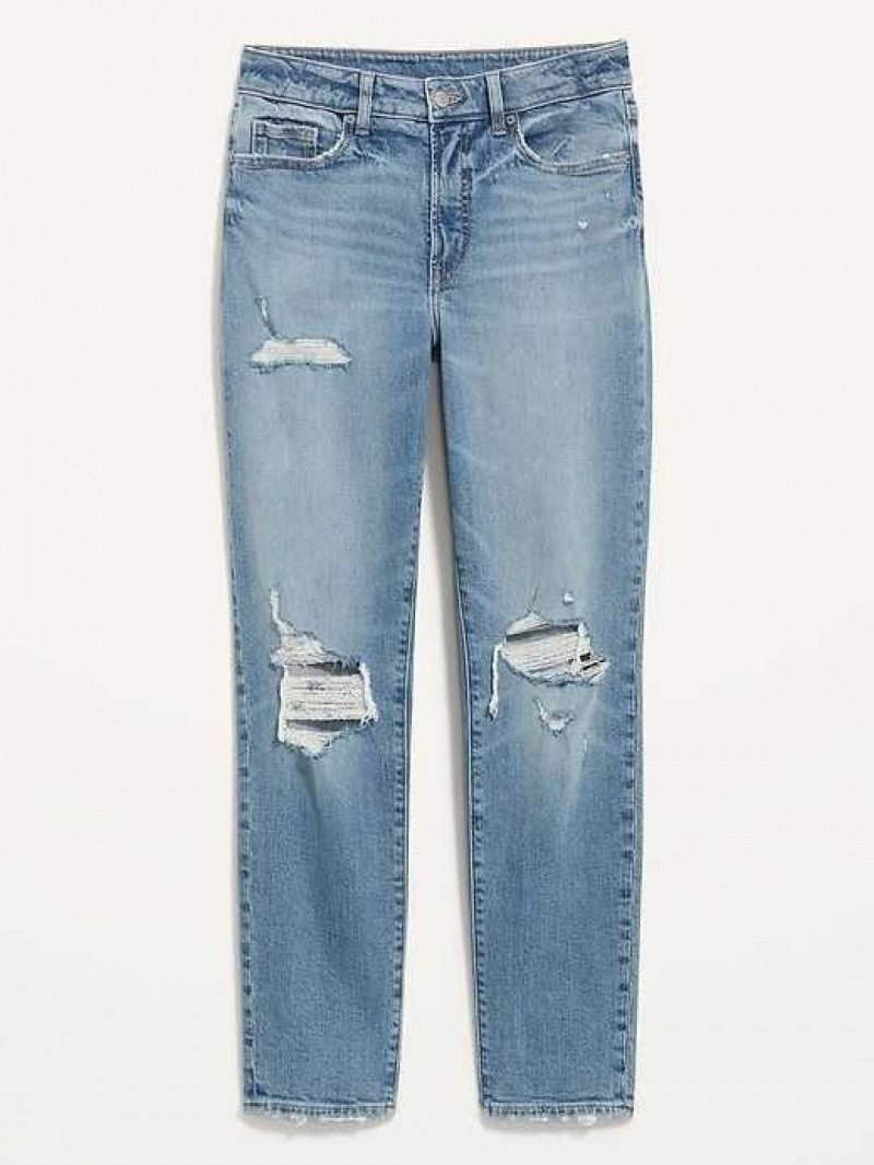 Old Navy High-Waisted OG Straight Ripped Jeans What A Dahlia | FMP304869