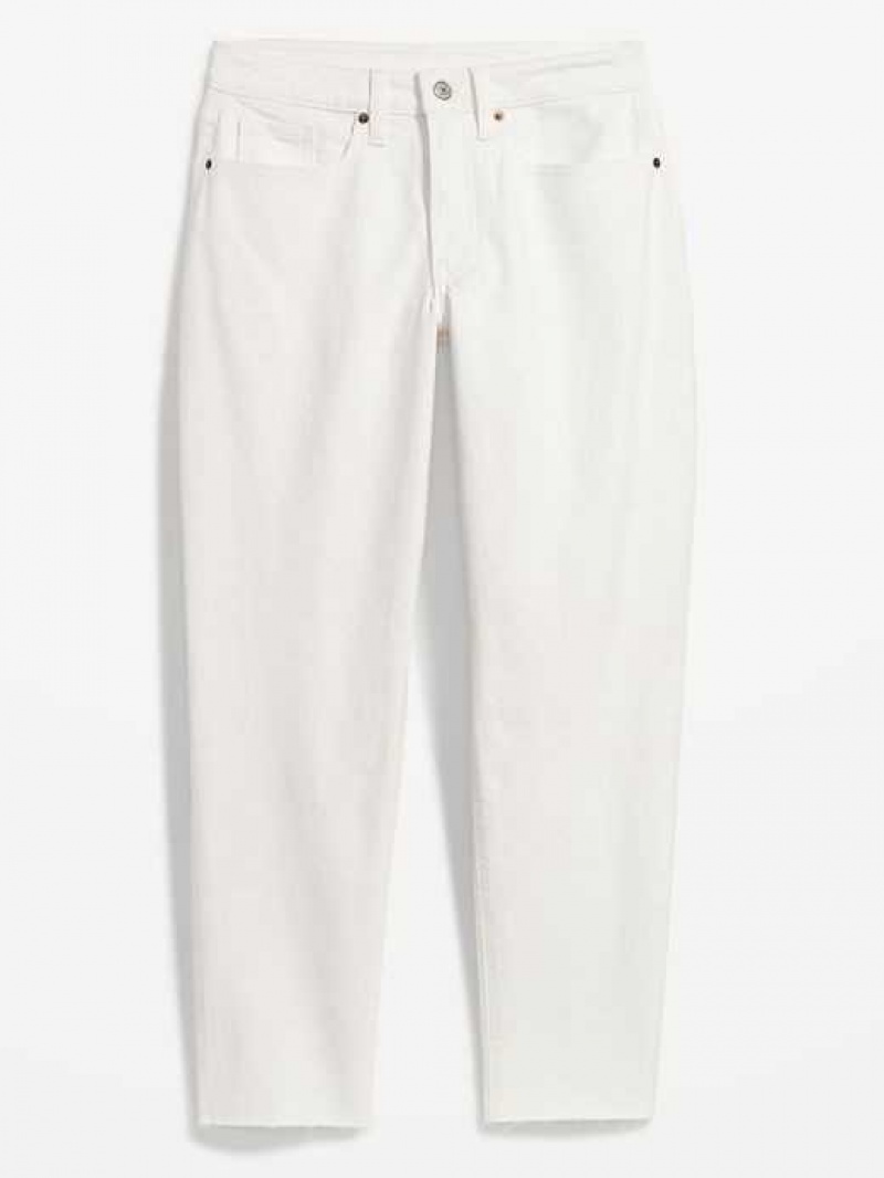 Old Navy High-Waisted OG Straight White-Wash Cut-Off Ankle Jeans White | WXQ496287