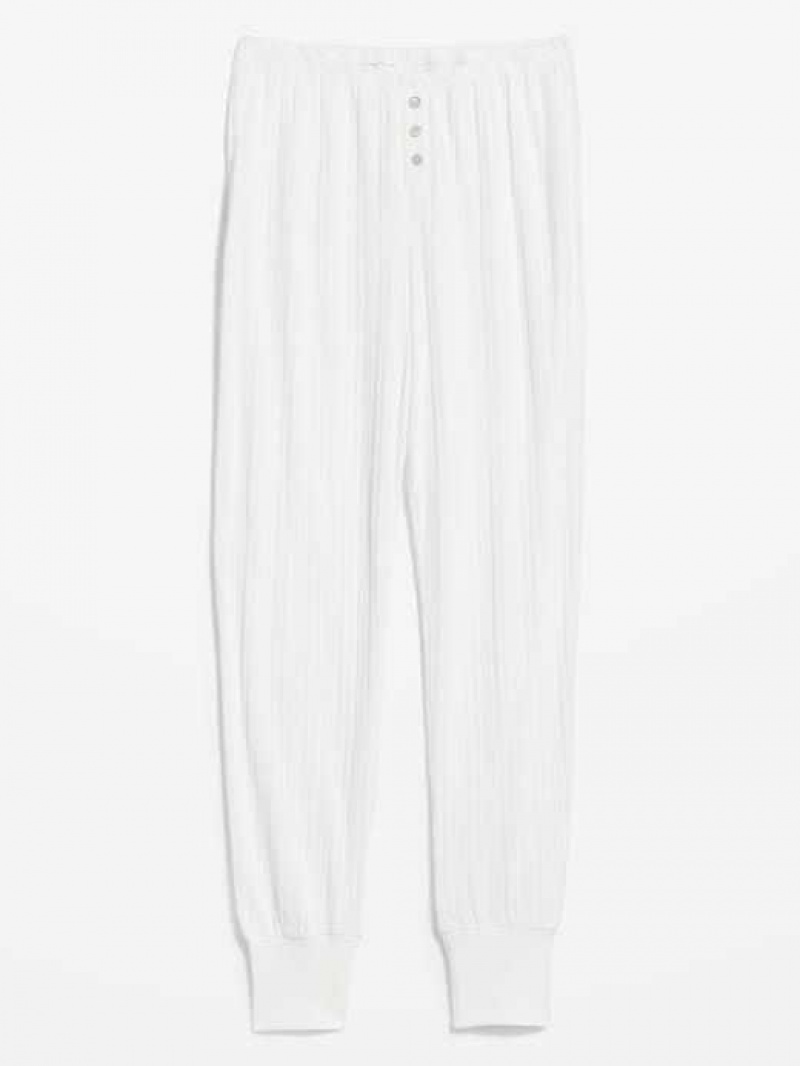 Old Navy High-Waisted Pajama Jogger Pants White | ITS435290