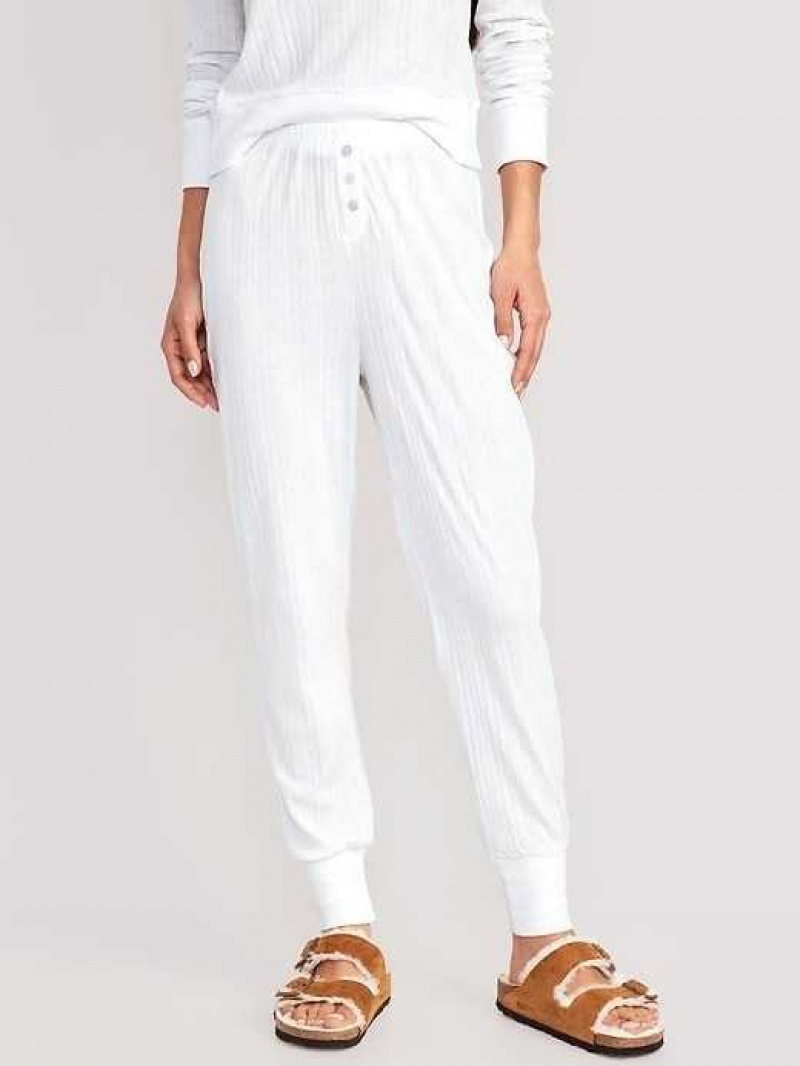 Old Navy High-Waisted Pajama Jogger Pants White | ITS435290