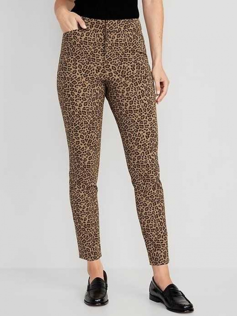 Old Navy High-Waisted Pixie Skinny Ankle Pants Brown Leopard | YUE490572