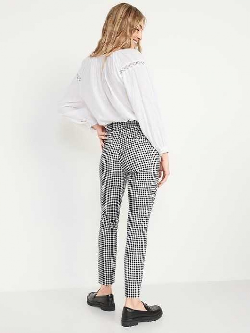 Old Navy High-Waisted Pixie Skinny Ankle Pants Black / White | LGU968547