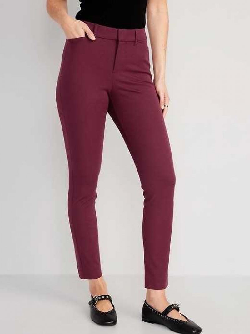 Old Navy High-Waisted Pixie Skinny Ankle Pants Red Burgundy | DHJ836294