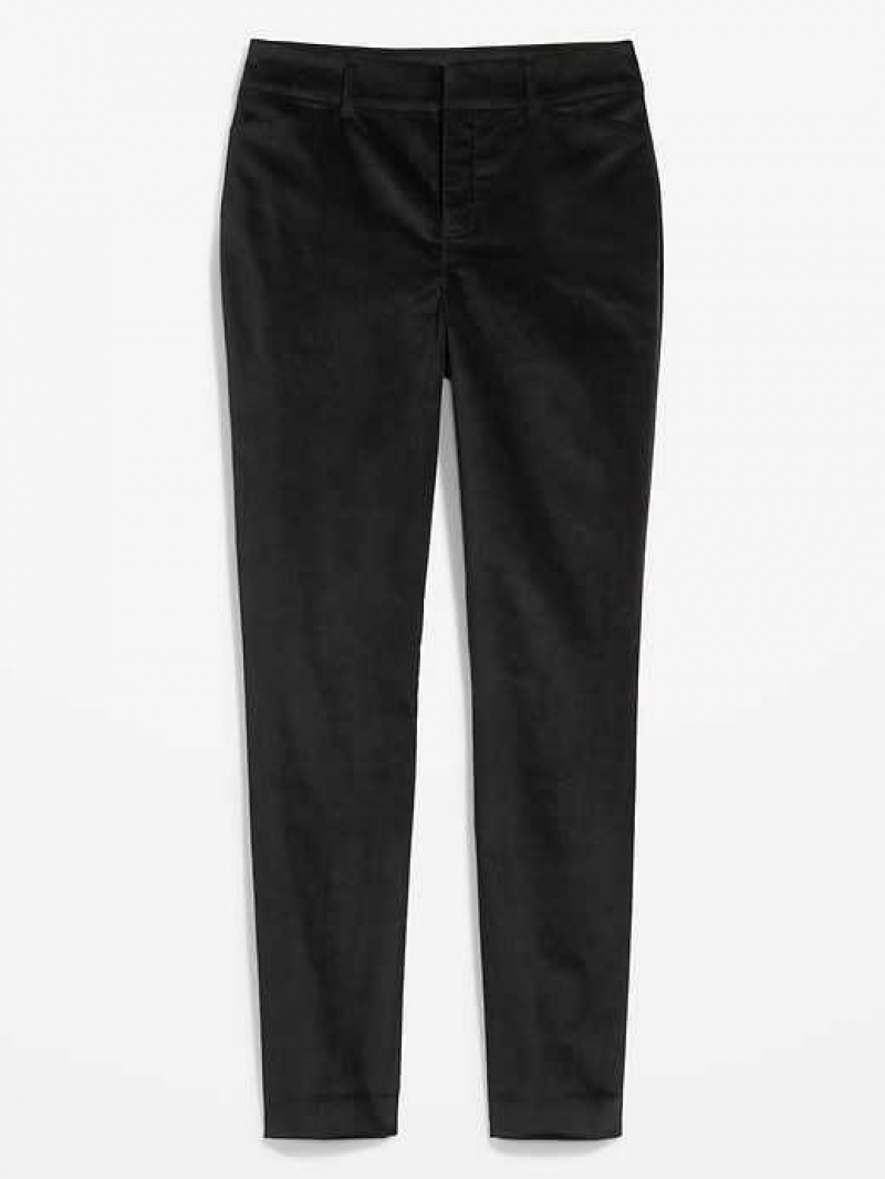 Old Navy High-Waisted Pixie Skinny Velvet Ankle Pants Blackjack | DUK745963