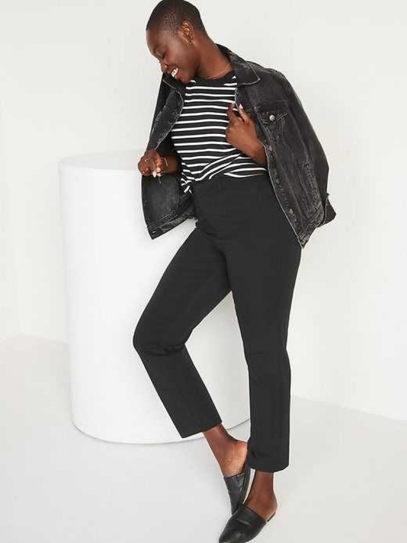 Old Navy High-Waisted Pixie Straight Ankle Pants Black | TVG398627