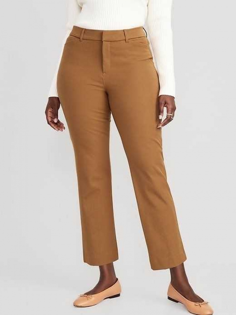 Old Navy High-Waisted Pixie Straight Ankle Pants Bourbon | ELZ437915