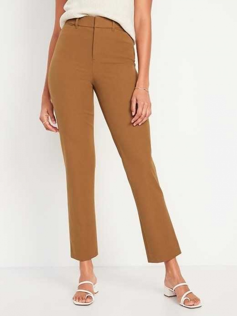 Old Navy High-Waisted Pixie Straight Ankle Pants Bourbon | ELZ437915