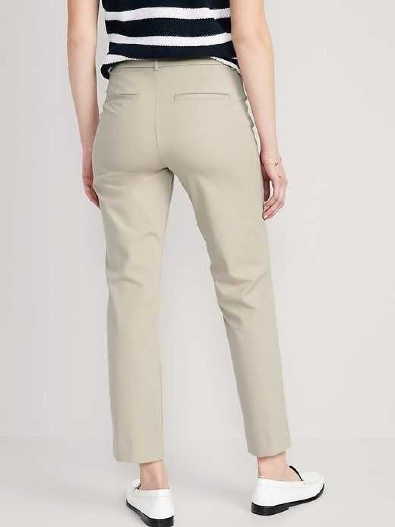 Old Navy High-Waisted Pixie Straight Ankle Pants Beige | CXH529016