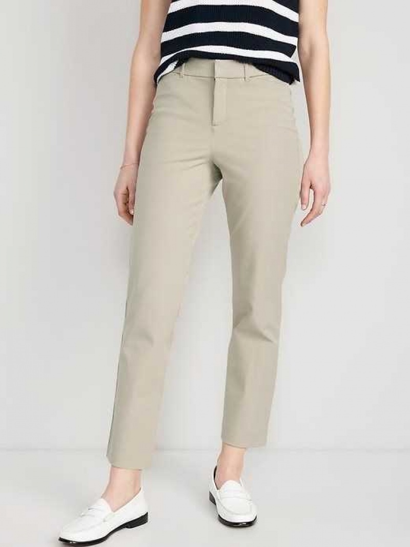 Old Navy High-Waisted Pixie Straight Ankle Pants Beige | CXH529016