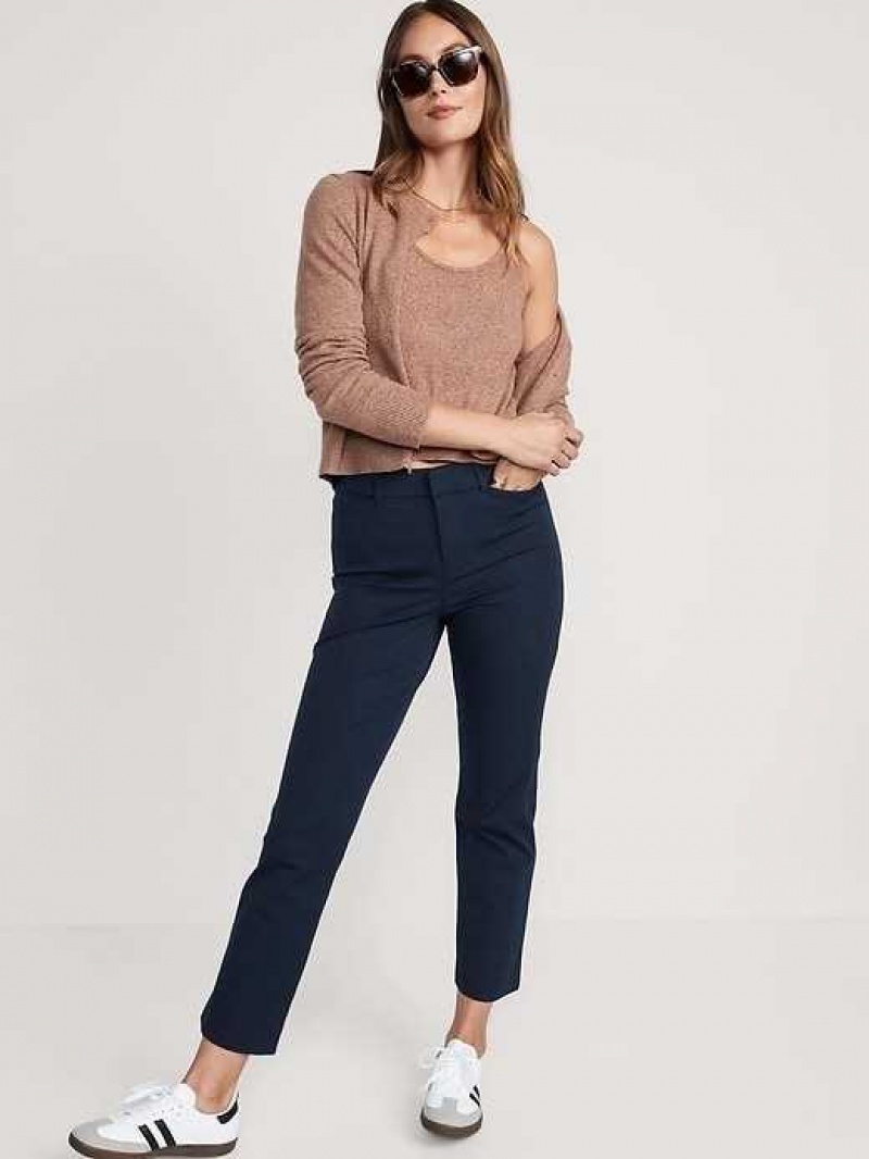 Old Navy High-Waisted Pixie Straight Ankle Pants Navy | BKH560279