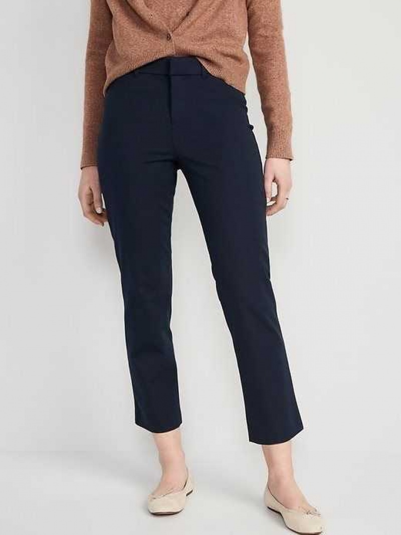 Old Navy High-Waisted Pixie Straight Ankle Pants Navy | BKH560279