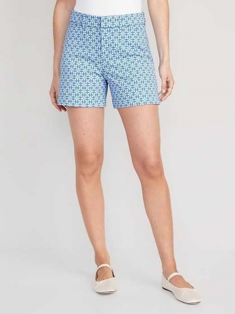 Old Navy High-Waisted Pixie Trouser Shorts Blue | DML085324